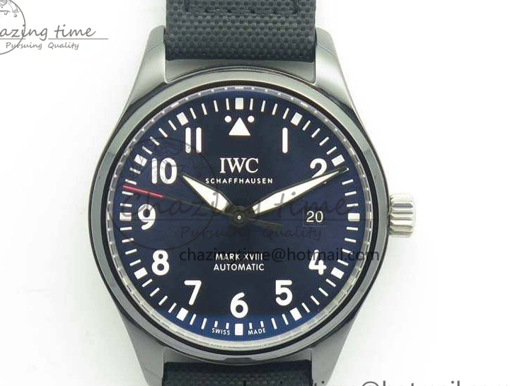 MIROTIME 0406 HighQuality Mark XVIII LAUREUS IW324703 Black Ceramic MKF Best Edition On Black Nylon Strap A 7218